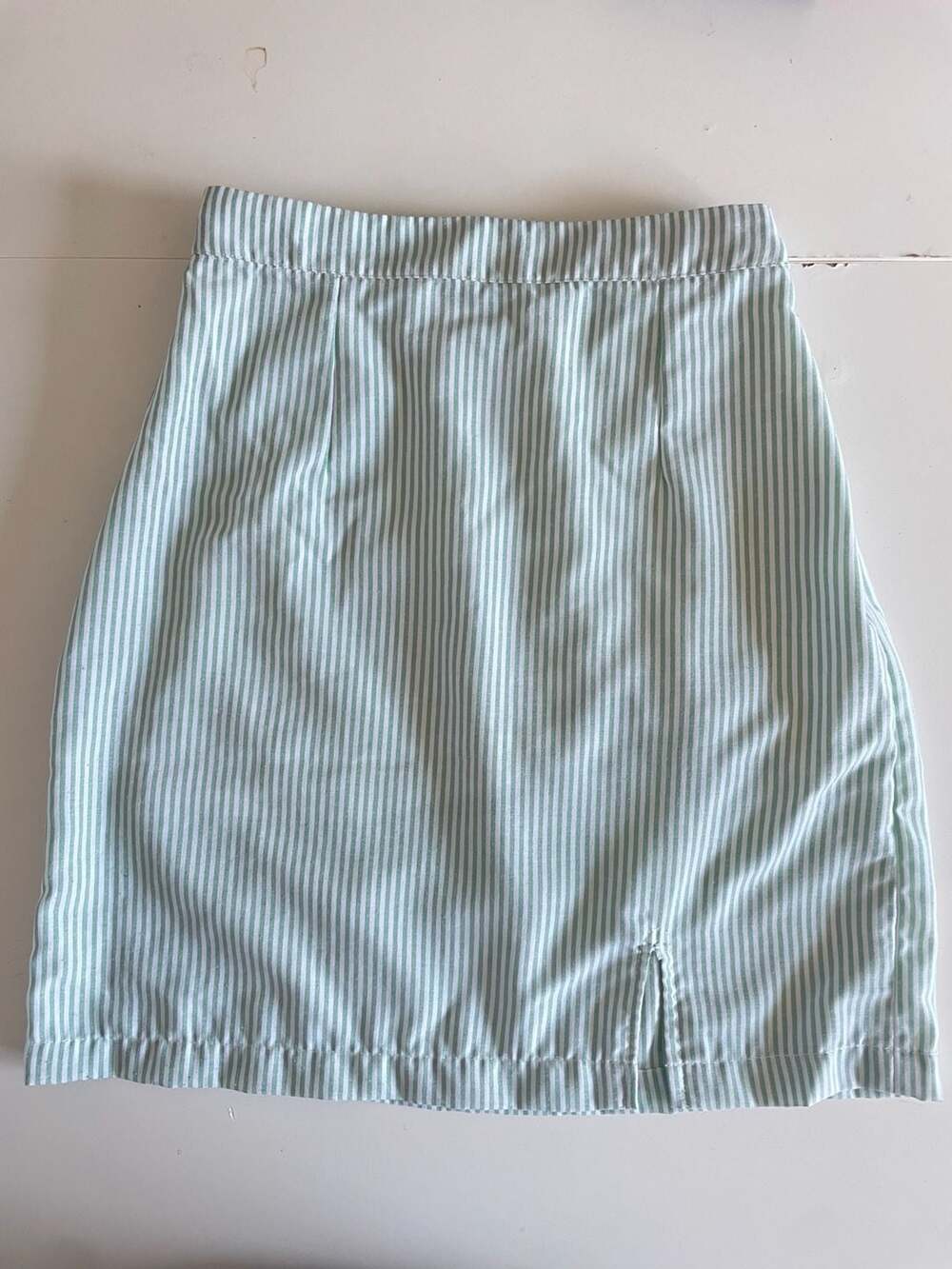 Casita Green and White Striped Mini Skirt MEDIUM 05 #summer